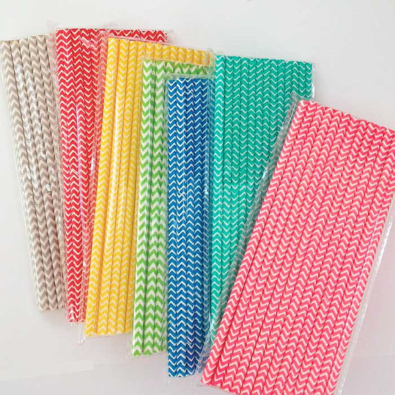 Paper straw string flag set